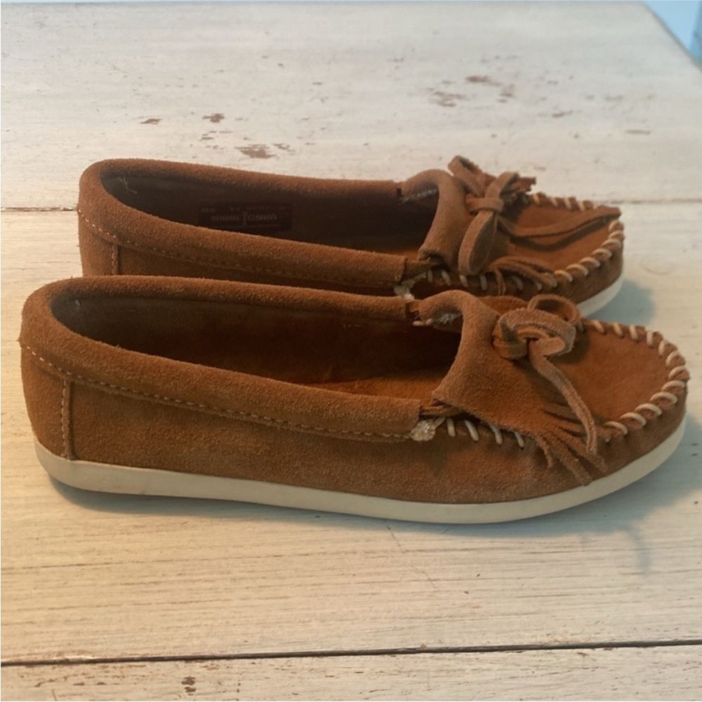 Minnetonka Brown Suede Moccasins - Picture 3 of 11